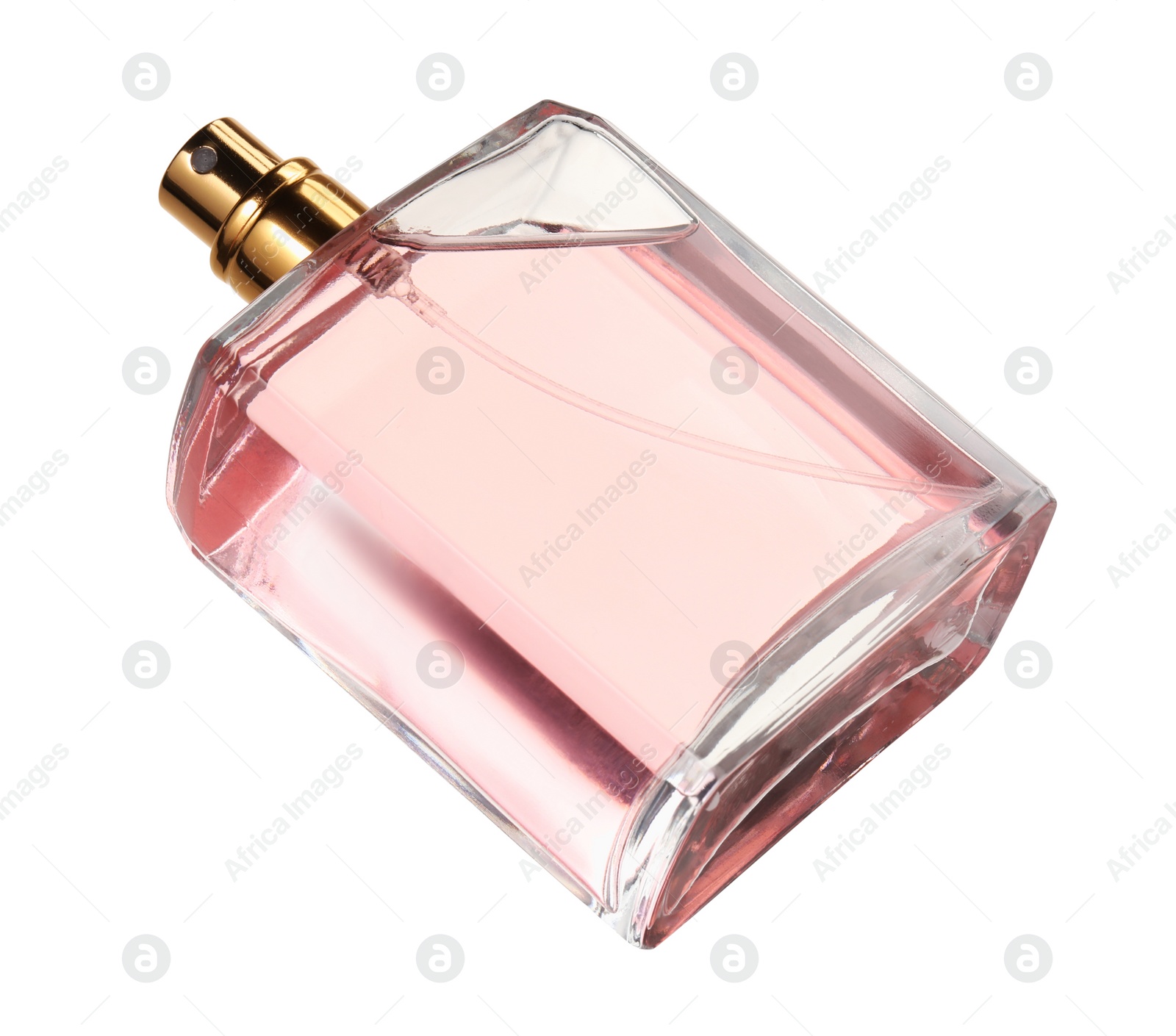 Photo of Luxury women`s perfume in bottle isolated on white