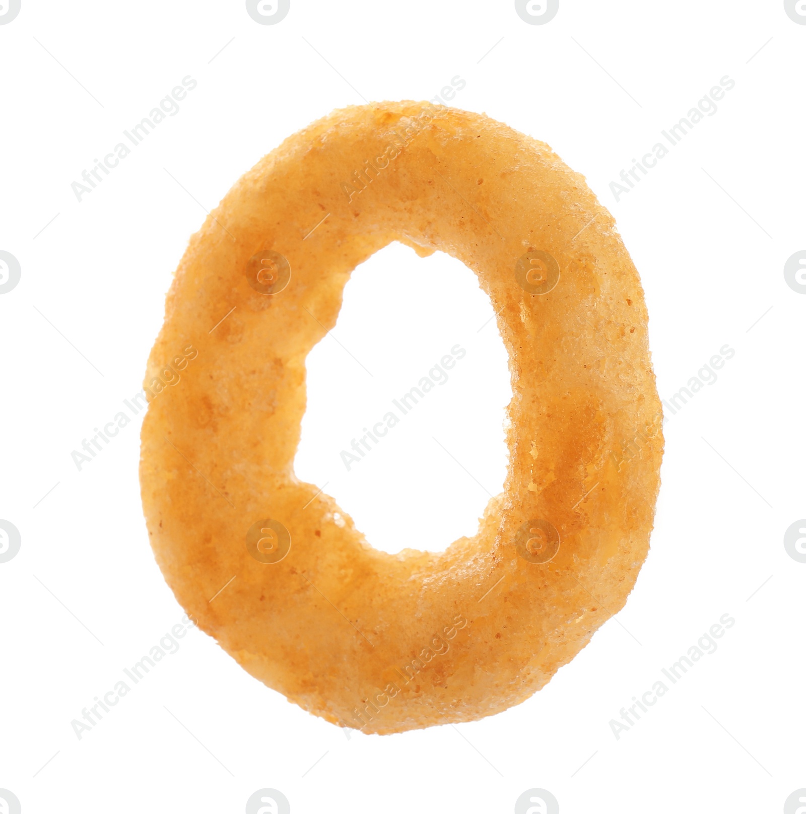 Photo of Freshly cooked onion ring on white background