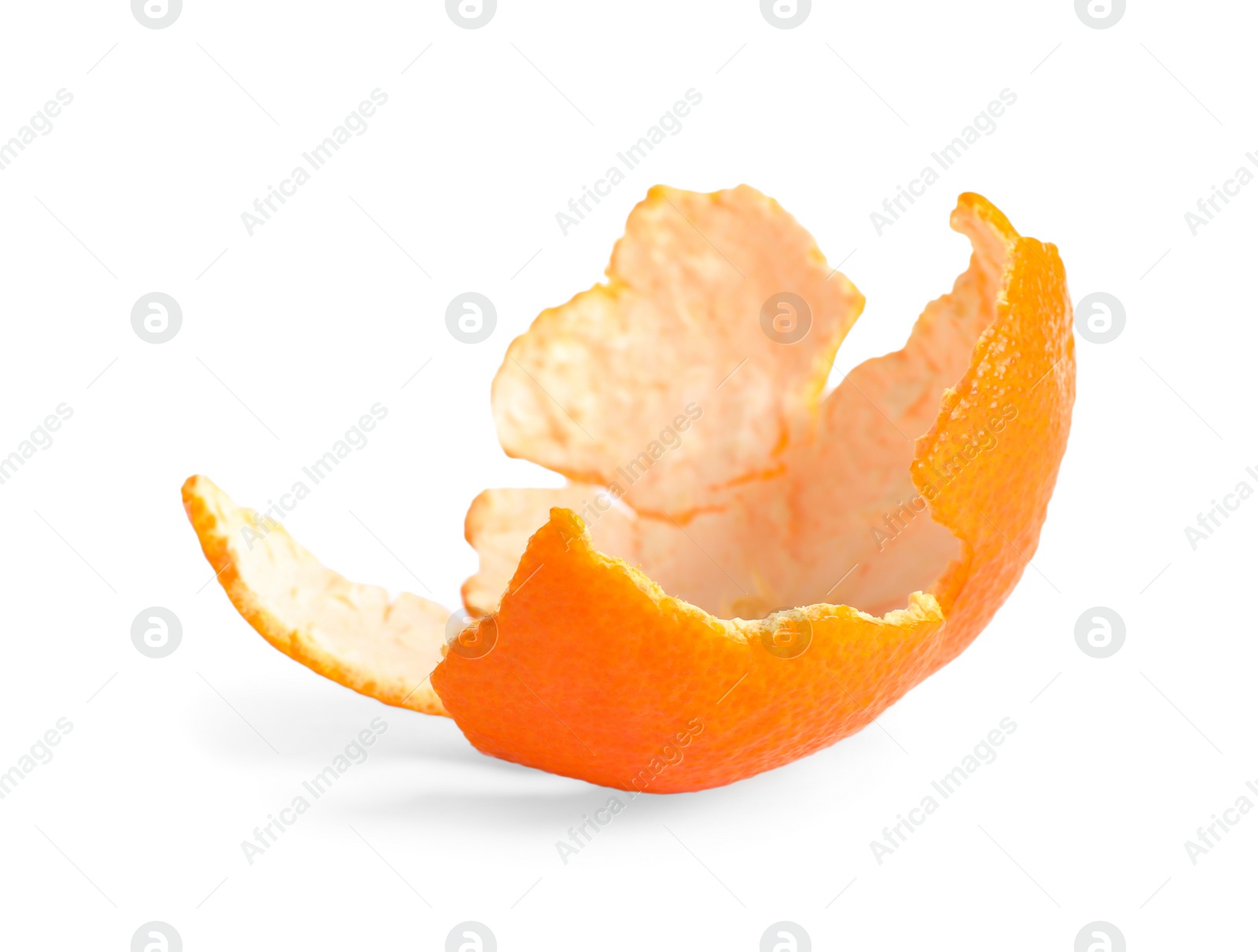 Photo of Piece of tangerine zest isolated on white