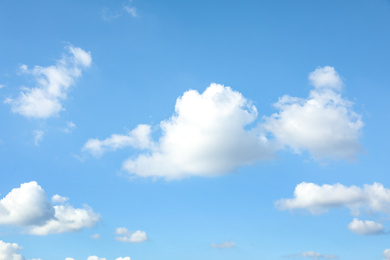 Photo of Picturesque viewblue sky with white clouds on sunny day