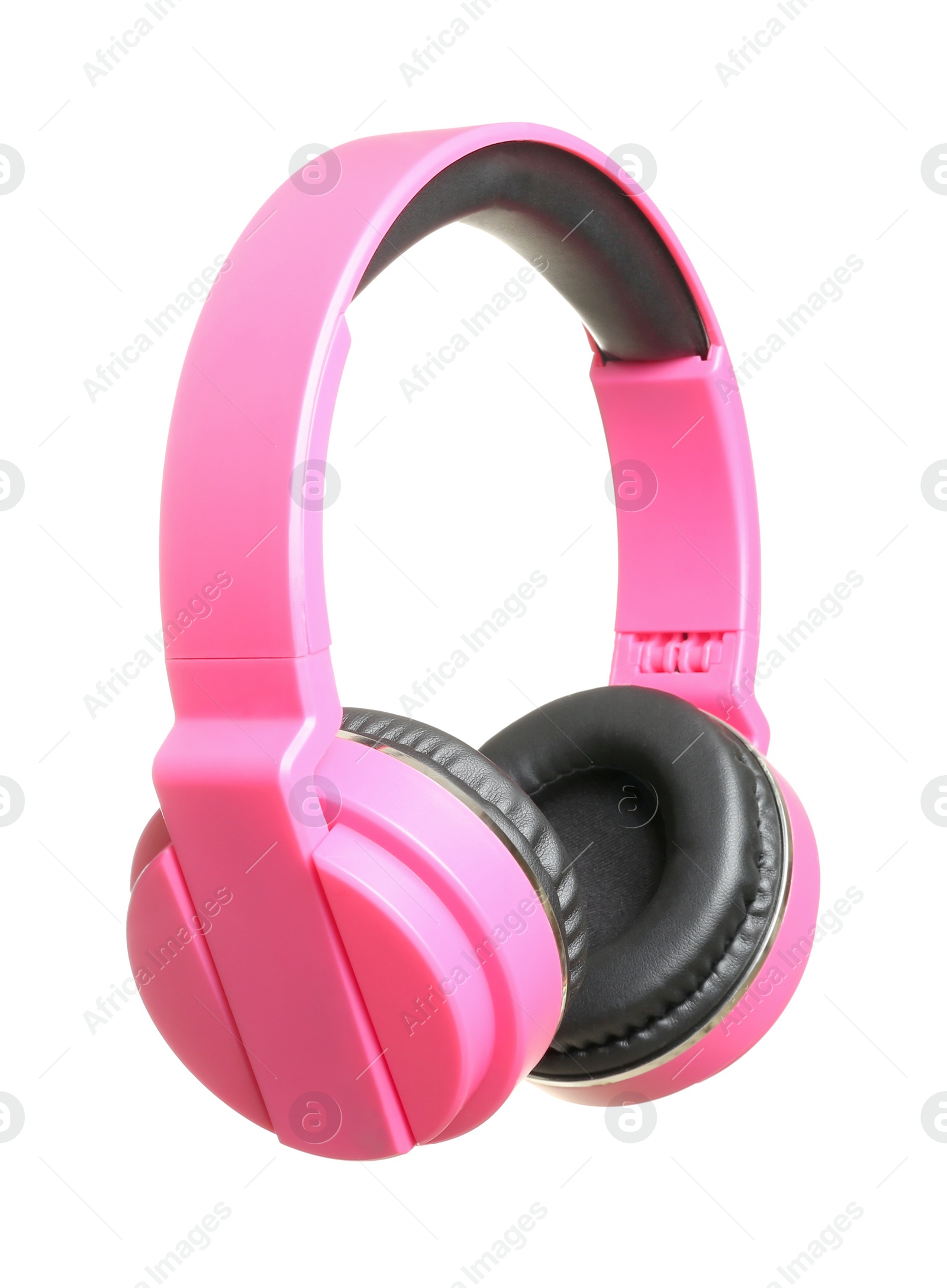 Photo of Stylish headphones with pads on white background