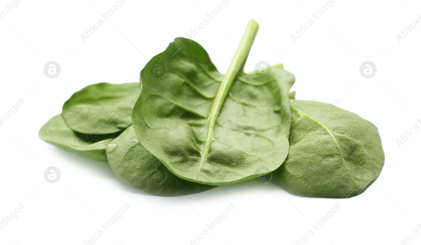 Photo of Pile of fresh spinach leaves isolated on white