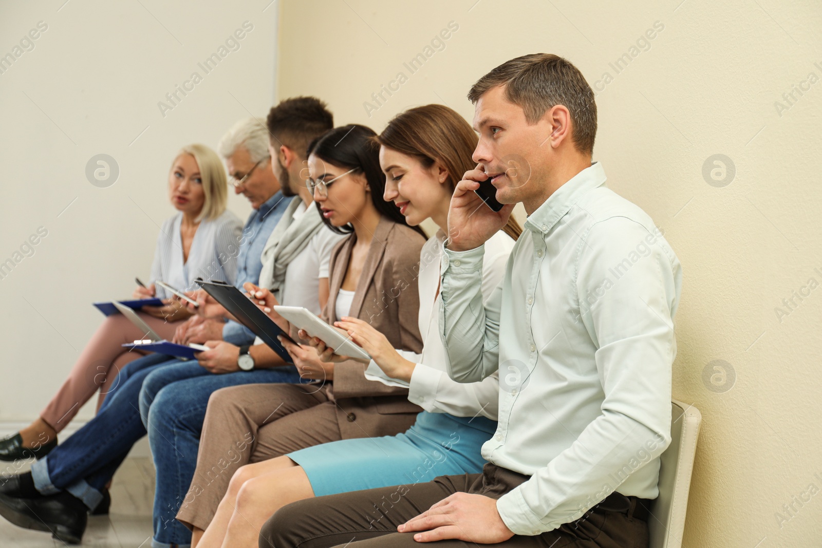 Photo of People waiting for job interview in office