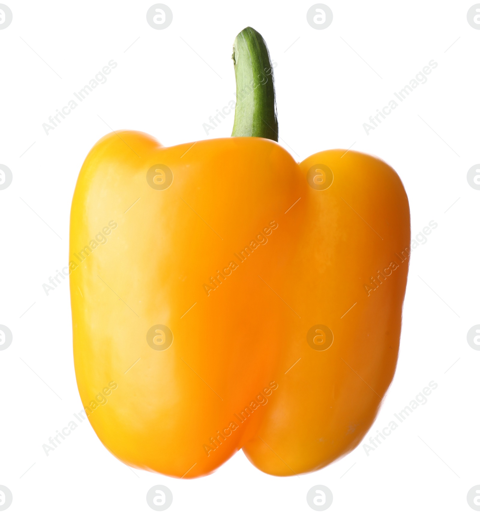 Photo of Ripe yellow bell pepper isolated on white