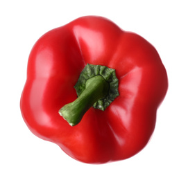 Ripe red bell pepper isolated on white