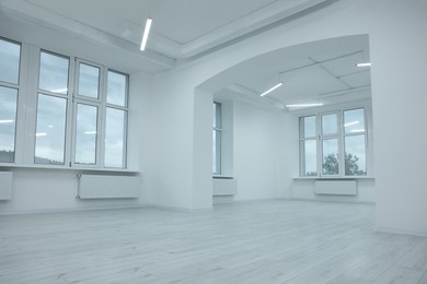 Photo of New empty room with clean windows and white walls
