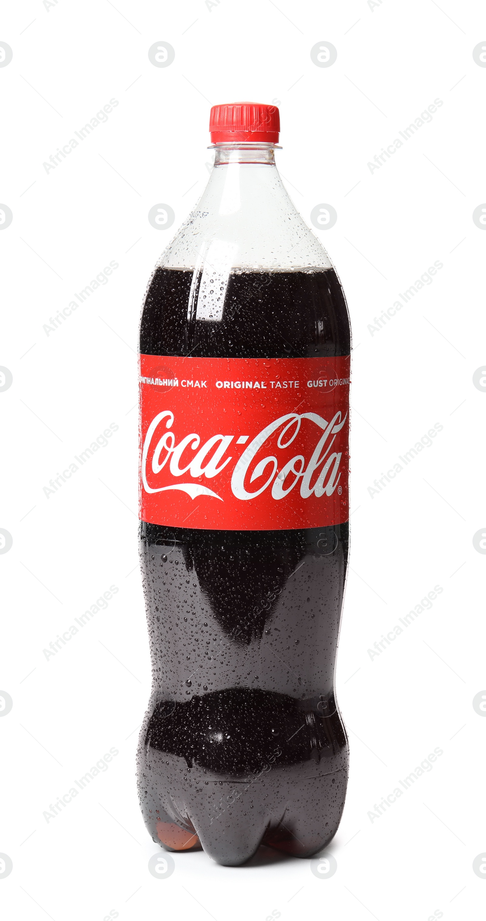 Photo of MYKOLAIV, UKRAINE - NOVEMBER 15, 2018: Bottle of Coca Cola on white background