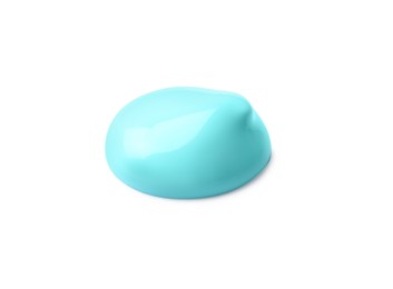 Sample of turquoise paint on white background