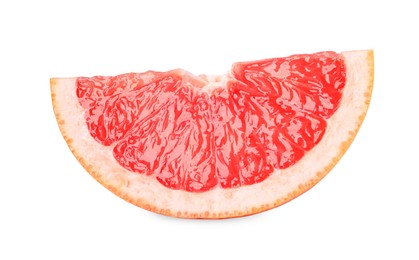 Photo of Citrus fruit. Slice of fresh grapefruit isolated on white