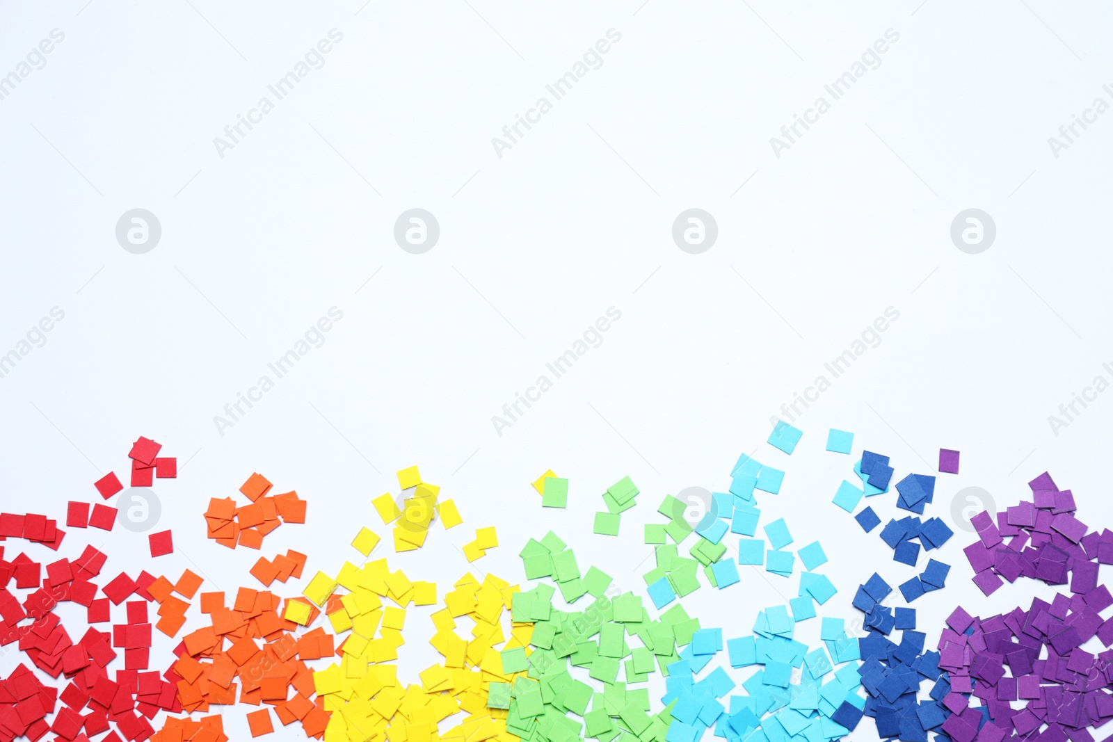 Photo of Rainbow palette made with colorful paper, top view