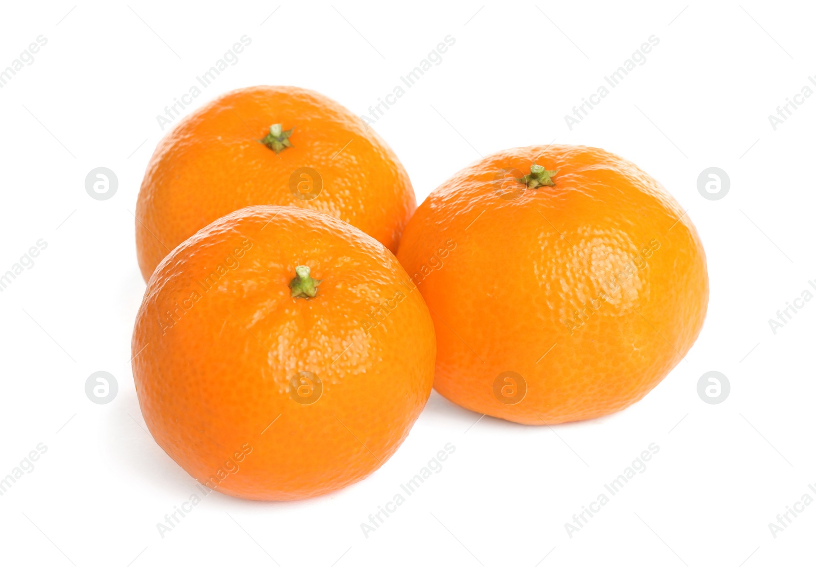 Photo of Fresh ripe juicy tangerines isolated on white