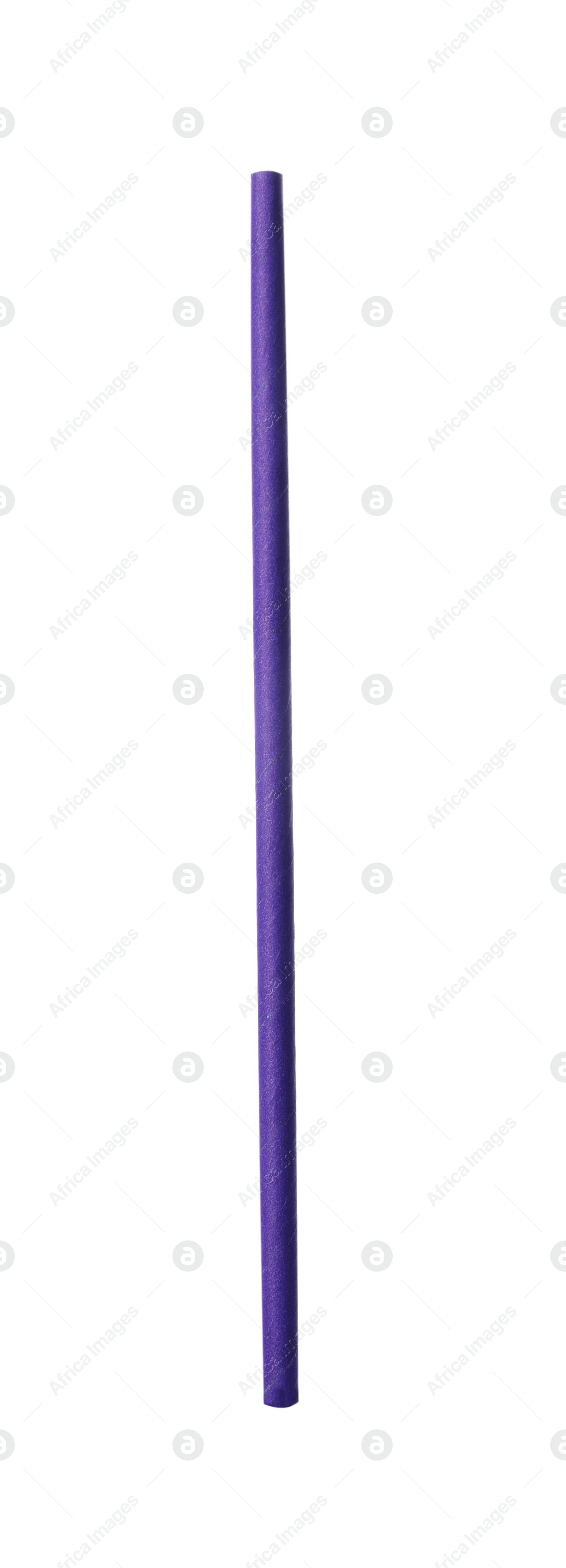 Photo of Purple paper cocktail tube isolated on white