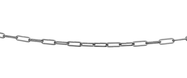 Photo of One common metal chain isolated on white