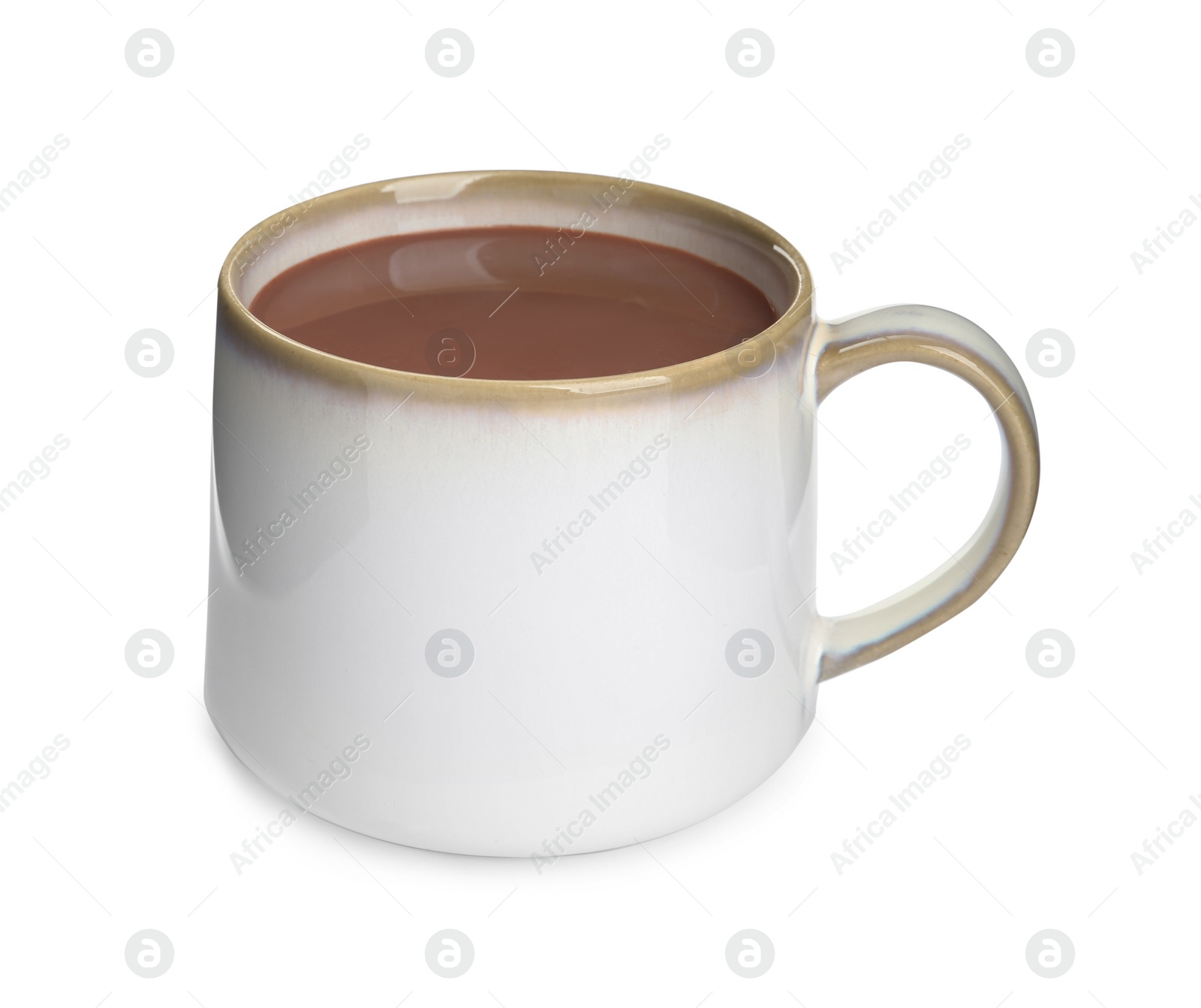 Photo of Cup of delicious hot chocolate isolated on white