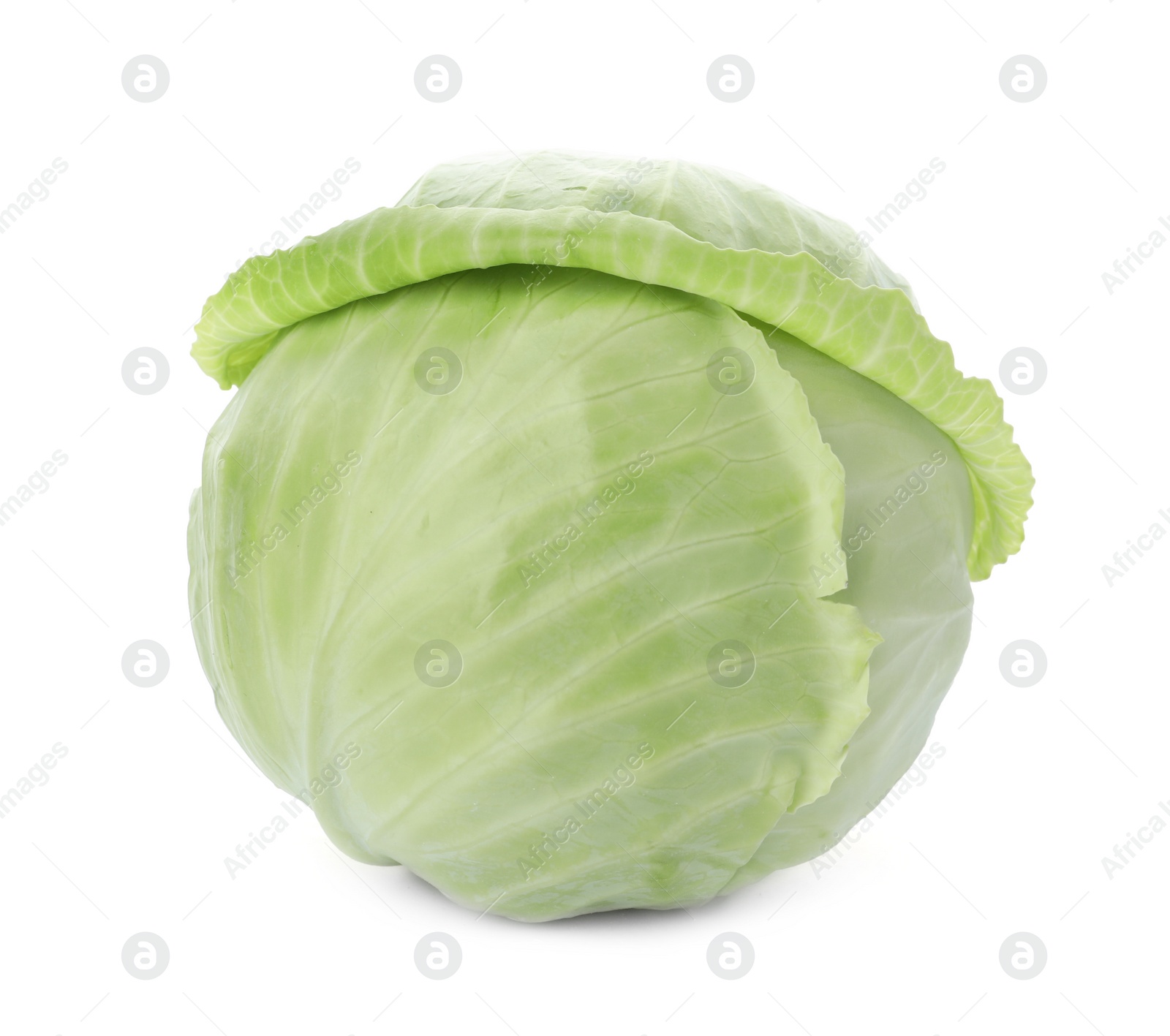 Photo of Whole fresh ripe cabbage isolated on white