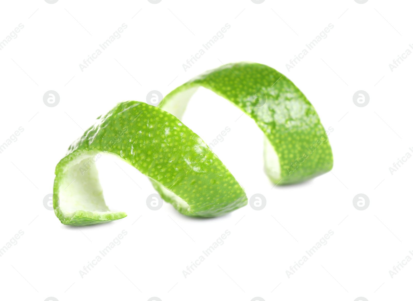 Photo of Peel of fresh ripe lime isolated on white