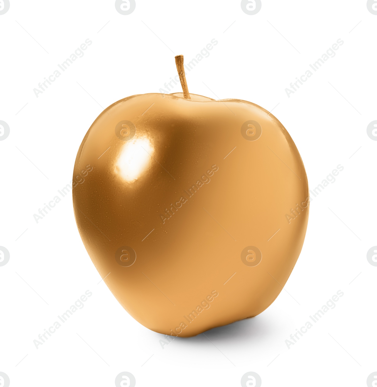 Photo of Shiny stylish golden apple isolated on white