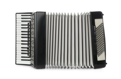 Photo of Piano accordion isolated on white. Musical instrument