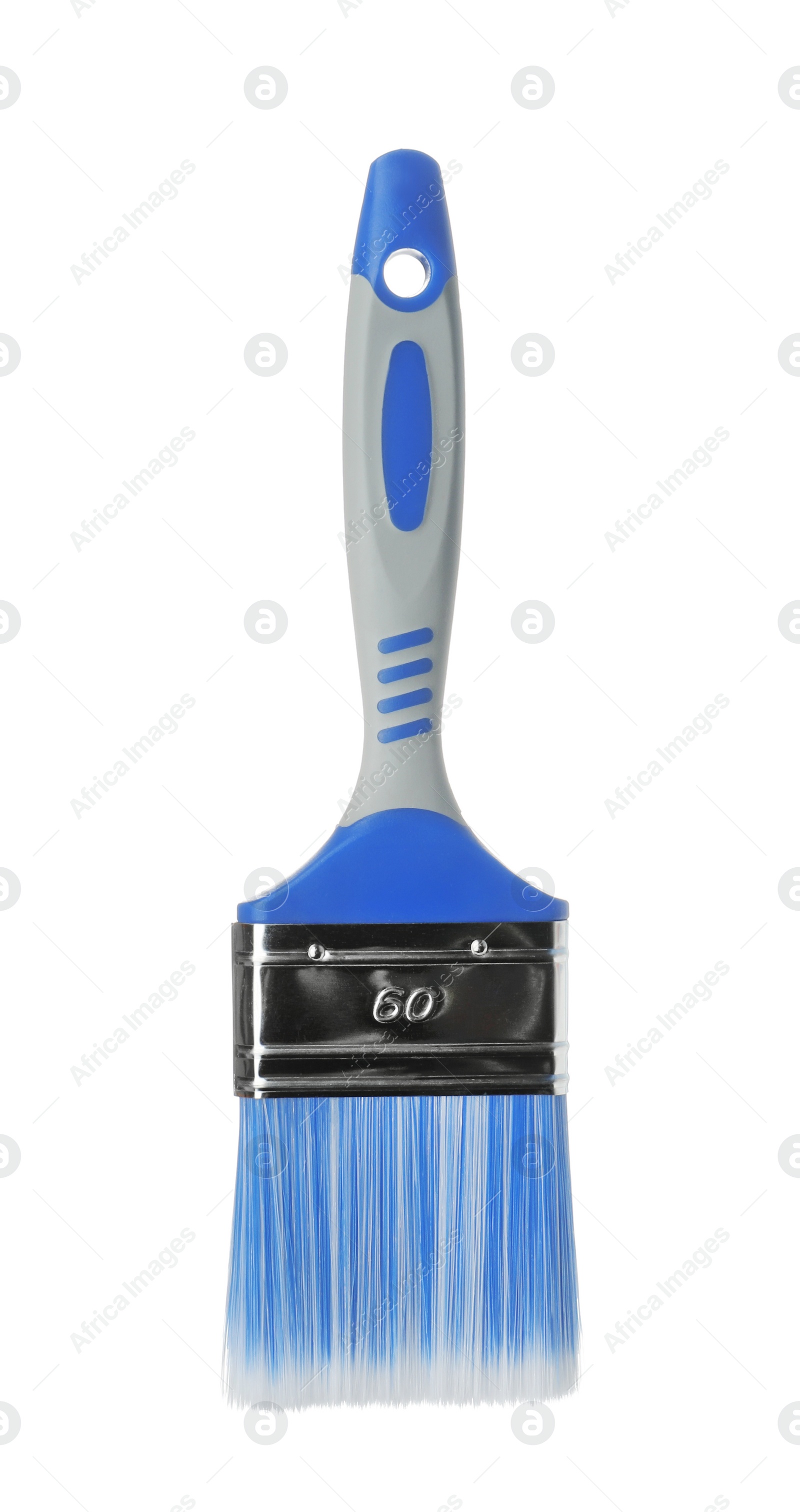 Photo of New paint brush on white background. Decorating tool