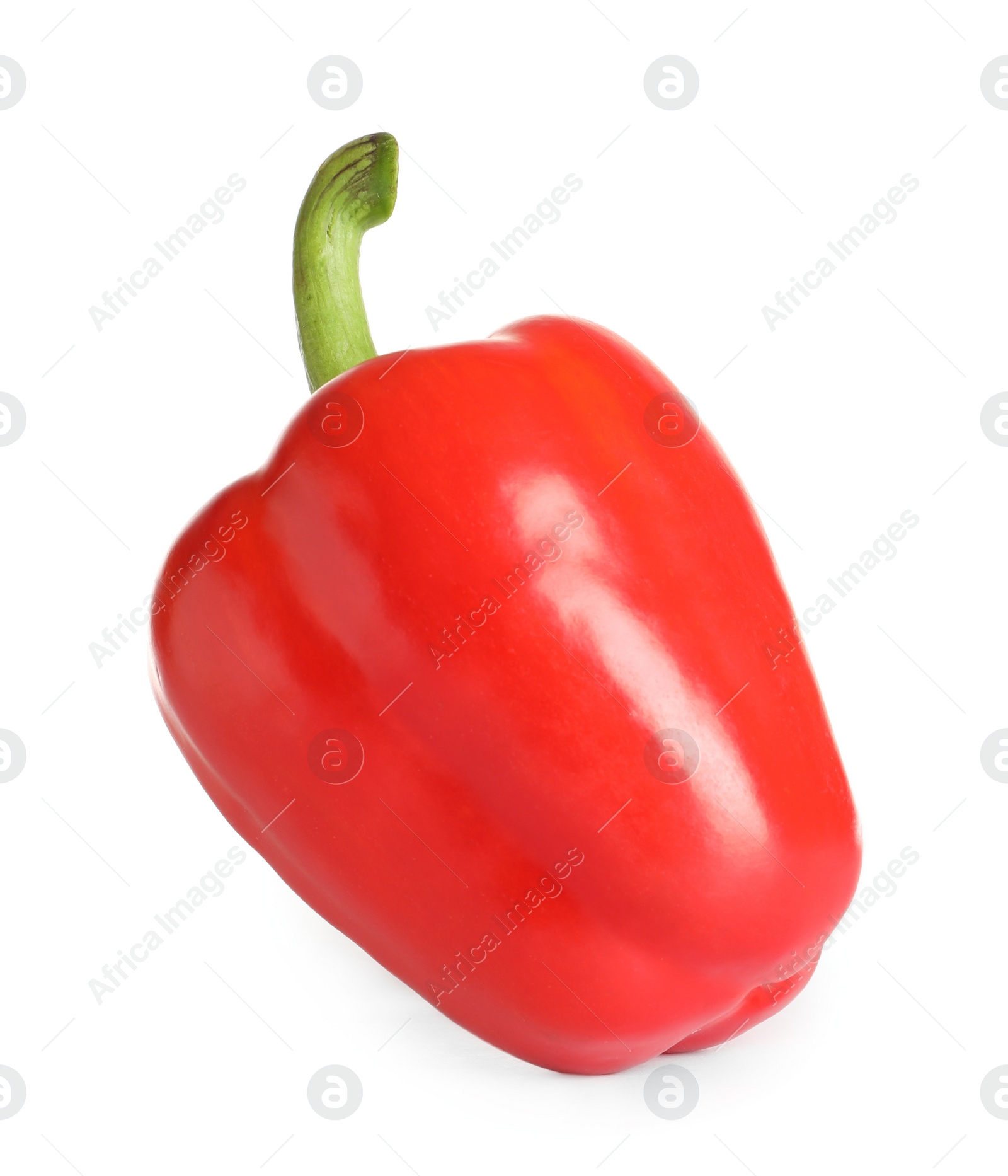 Photo of Tasty ripe red bell pepper on white background