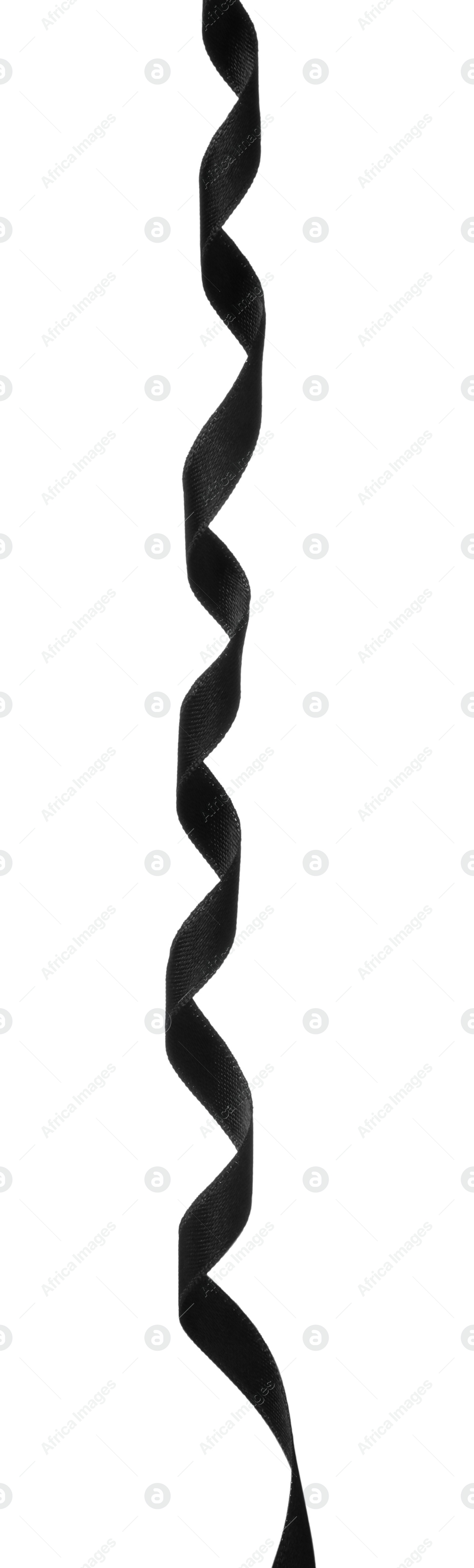 Photo of Beautiful elegant black ribbon isolated on white