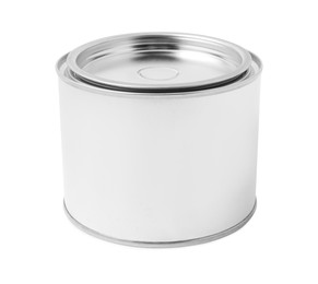 New metal paint can isolated on white