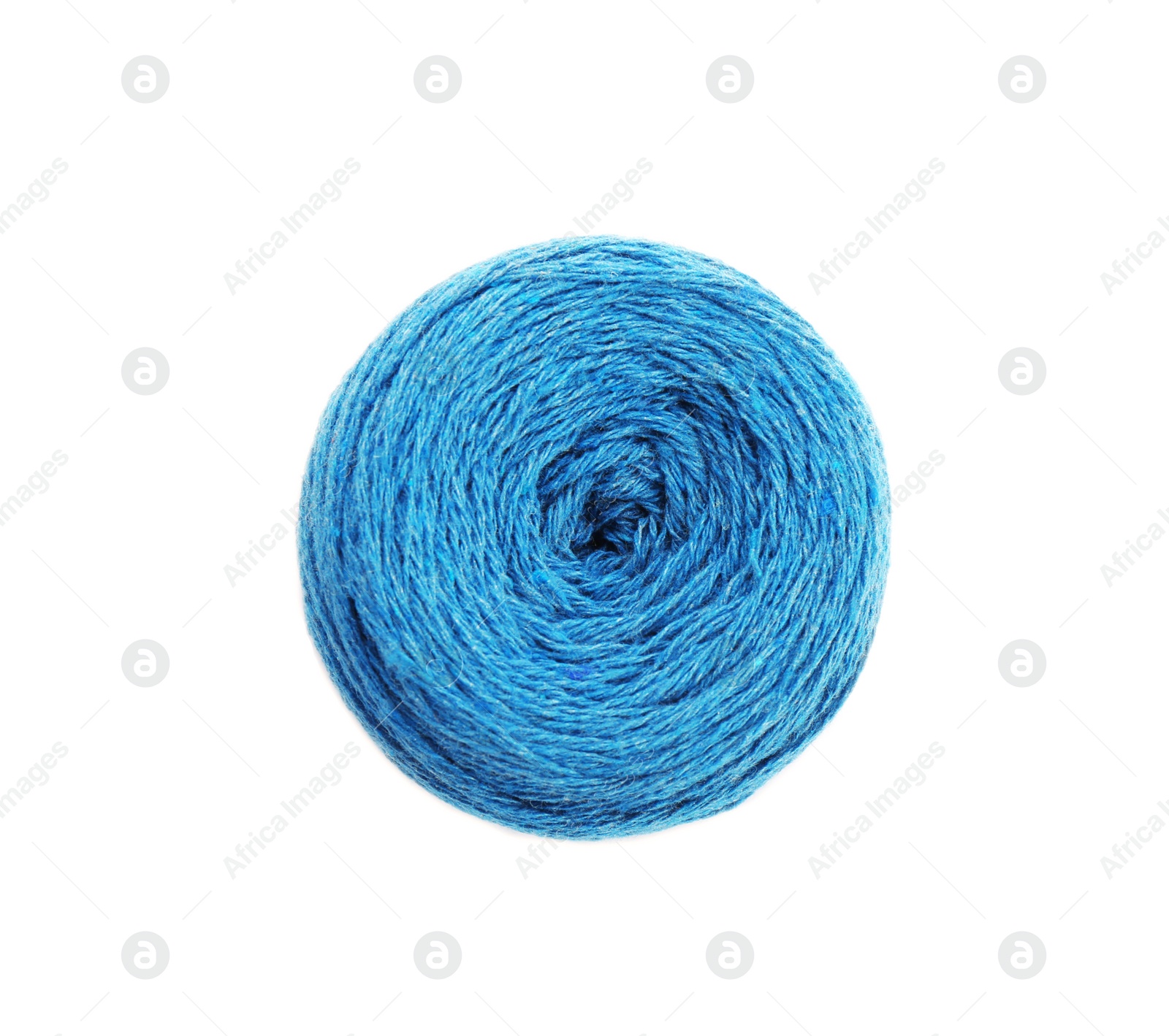 Photo of Clew of color knitting thread on white background