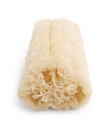 Photo of Loofah sponge isolated on white. Personal hygiene product