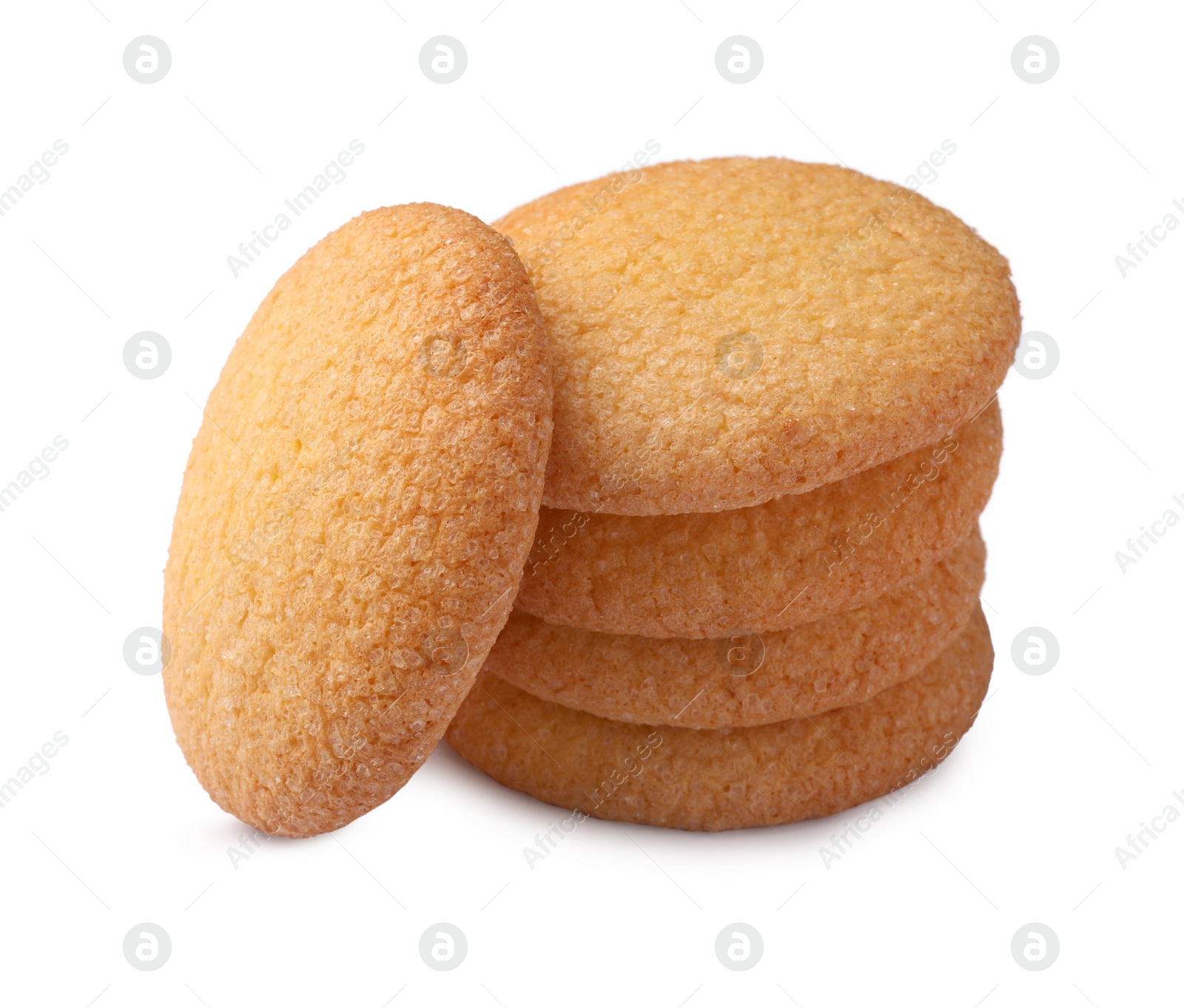 Photo of Tasty Danish butter cookies isolated on white