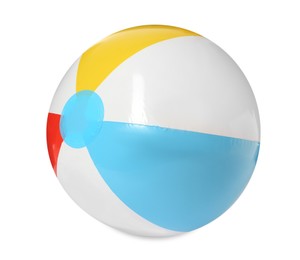 Photo of Inflatable colorful beach ball isolated on white