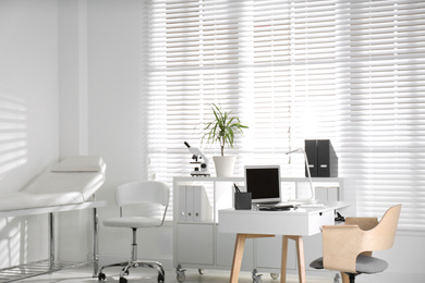 Doctor's office interior with modern workplace in clinic