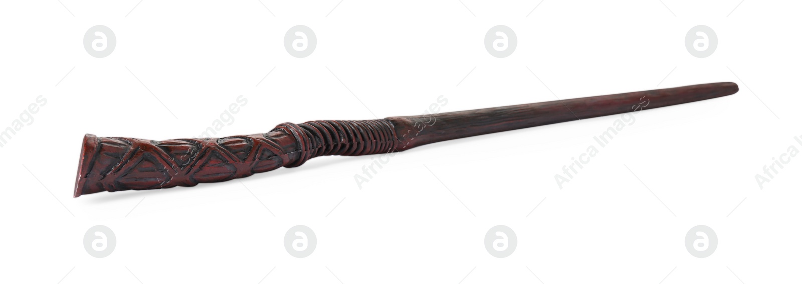 Photo of One wooden magic wand isolated on white