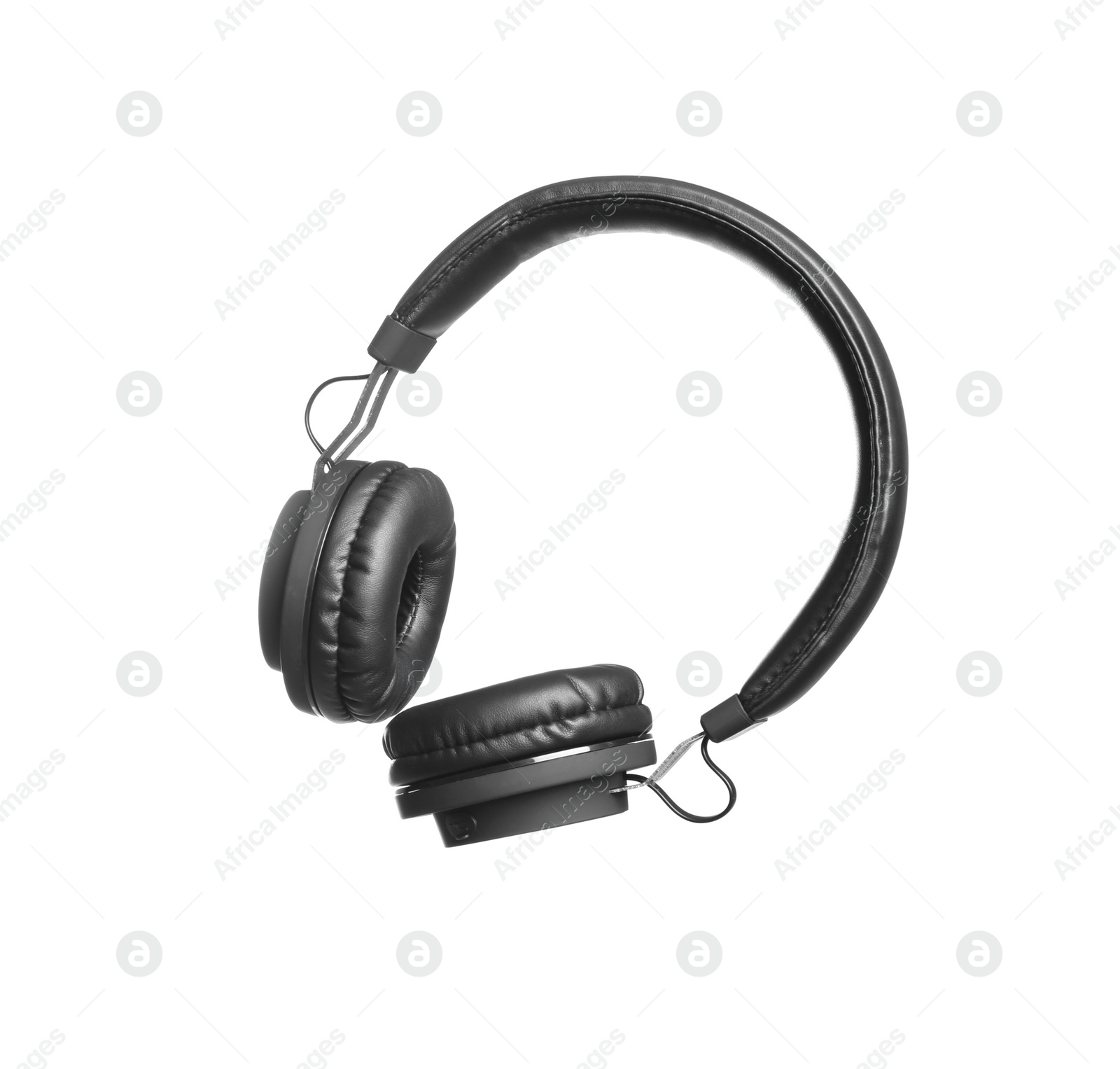 Photo of Stylish headphones with pads on white background