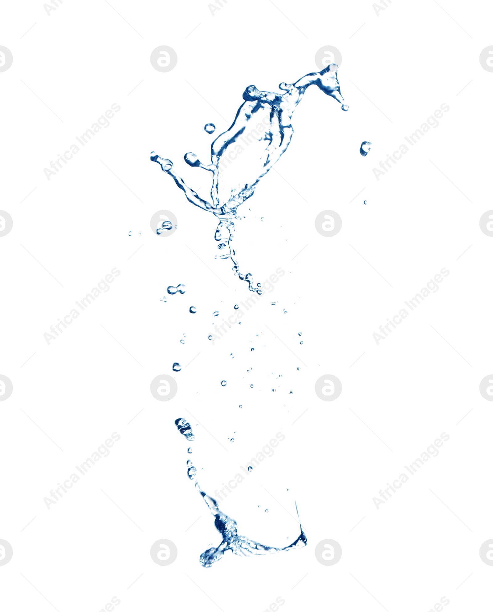 Photo of Beautiful water splash isolated on white. Pure liquid