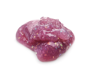 Photo of Purple slime isolated on white. Antistress toy