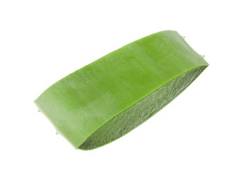 Photo of Green aloe vera slice isolated on white