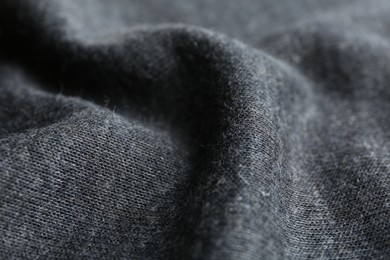 Texture of soft grey fabric as background, closeup