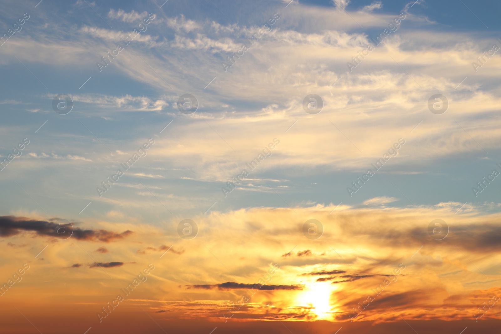 Photo of Picturesque view of beautiful sunset sky with clouds