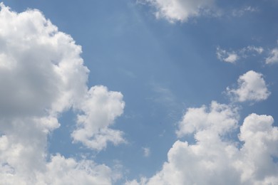 Beautiful view of blue sky with fluffy clouds