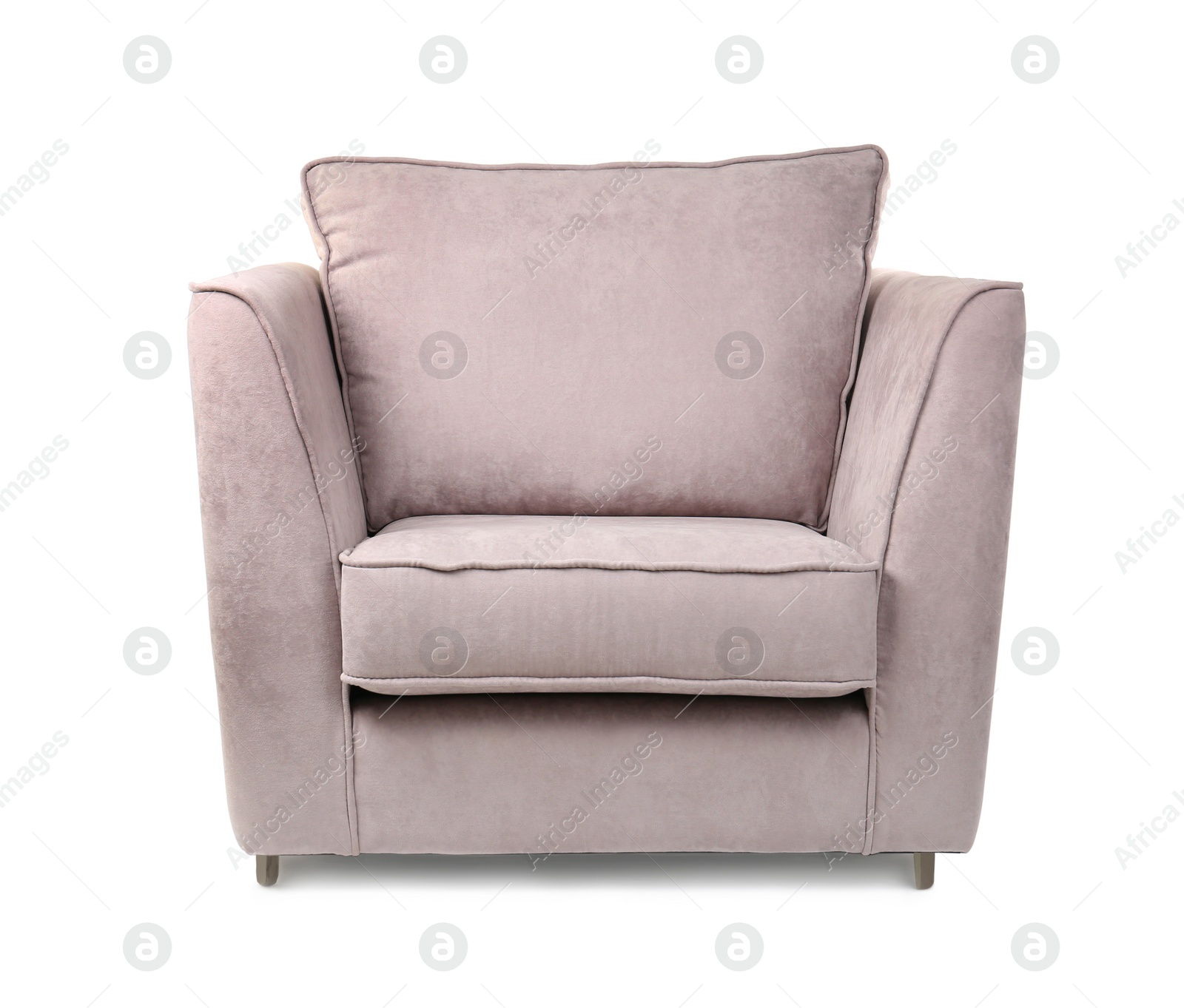 Photo of Comfortable armchair on white background. Interior element