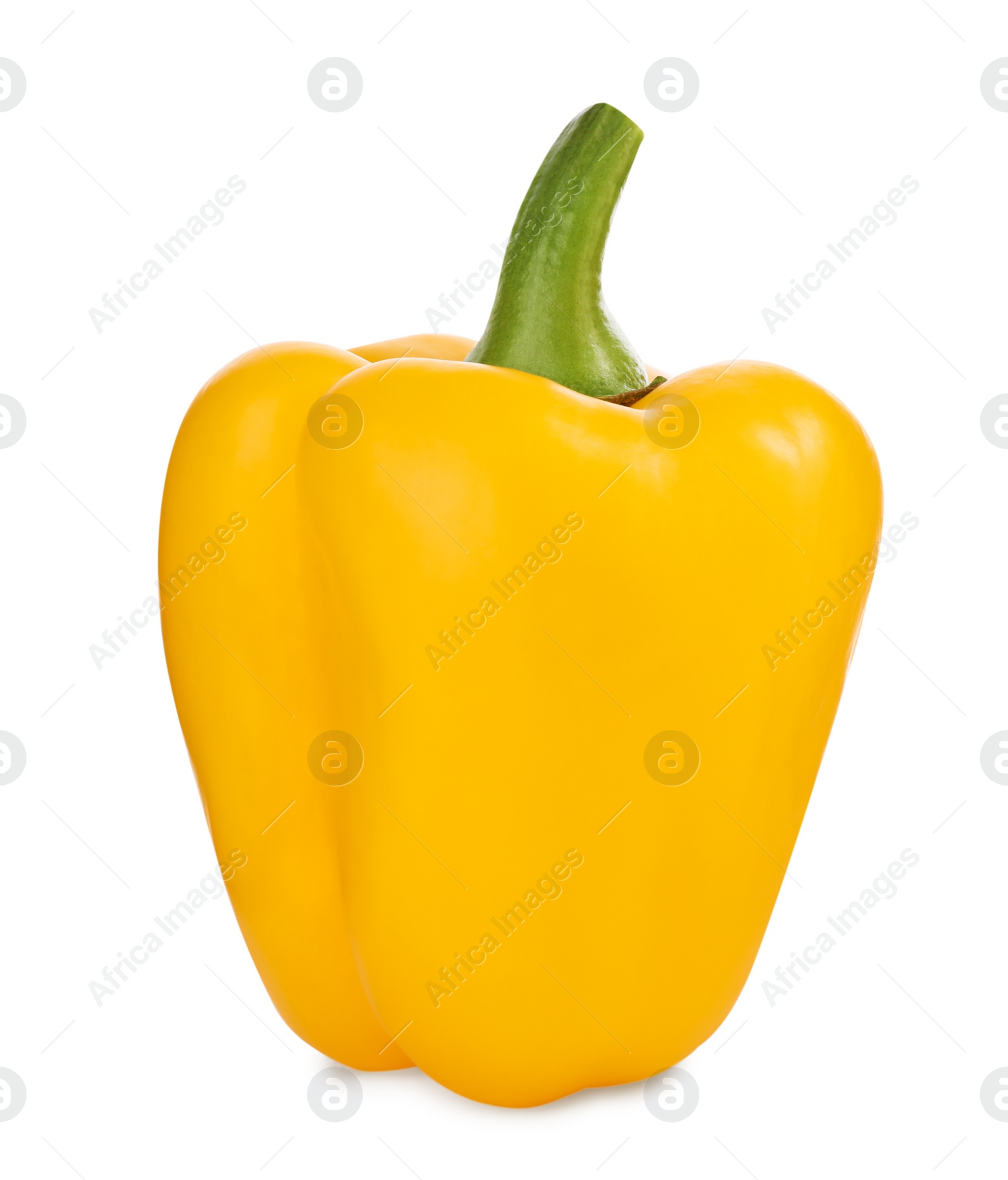 Photo of Ripe yellow bell pepper isolated on white