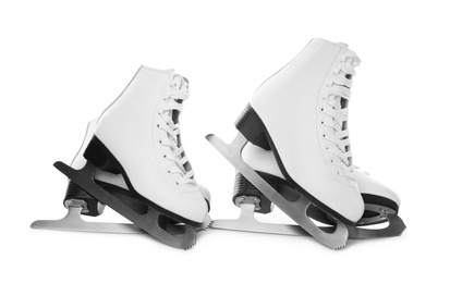 Photo of Pairs of figure ice skates isolated on white