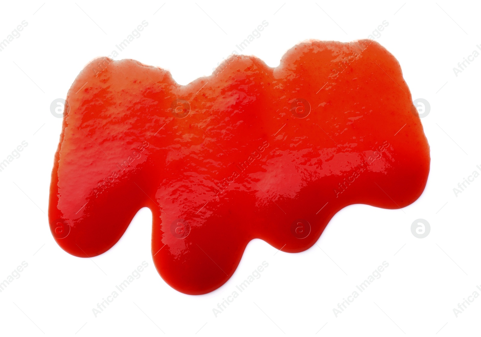 Photo of Fresh tasty red ketchup isolated on white