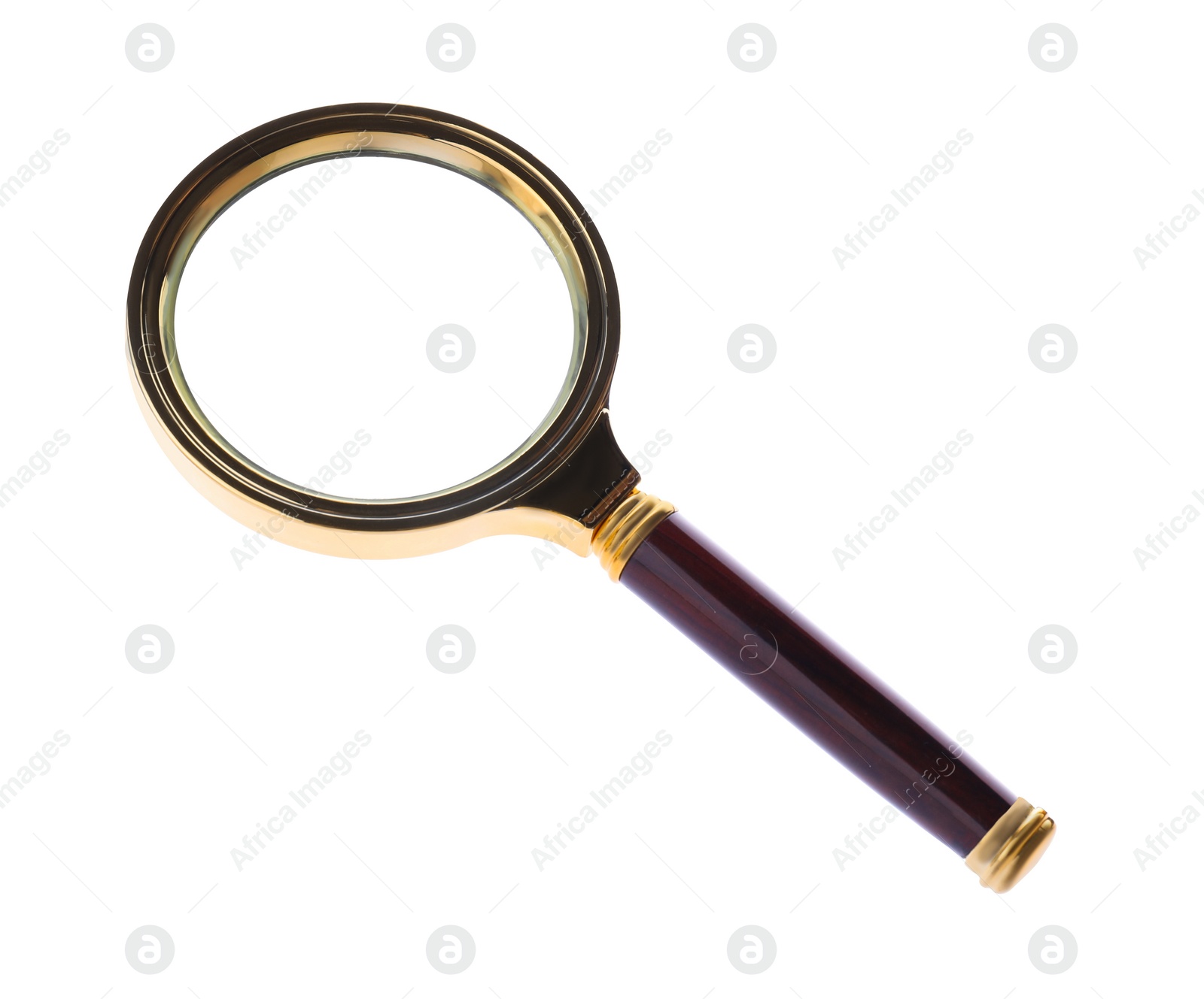 Photo of Magnifying glass with handle isolated on white