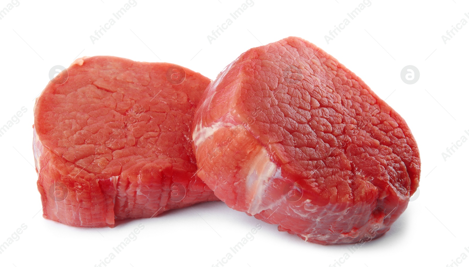 Photo of Fresh raw beef cut isolated on white