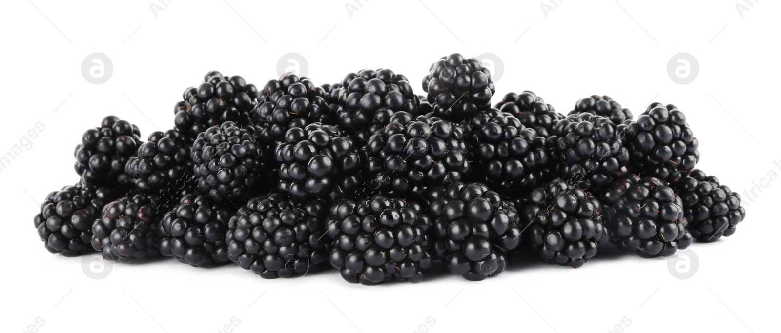 Photo of Beautiful tasty ripe blackberries on white background