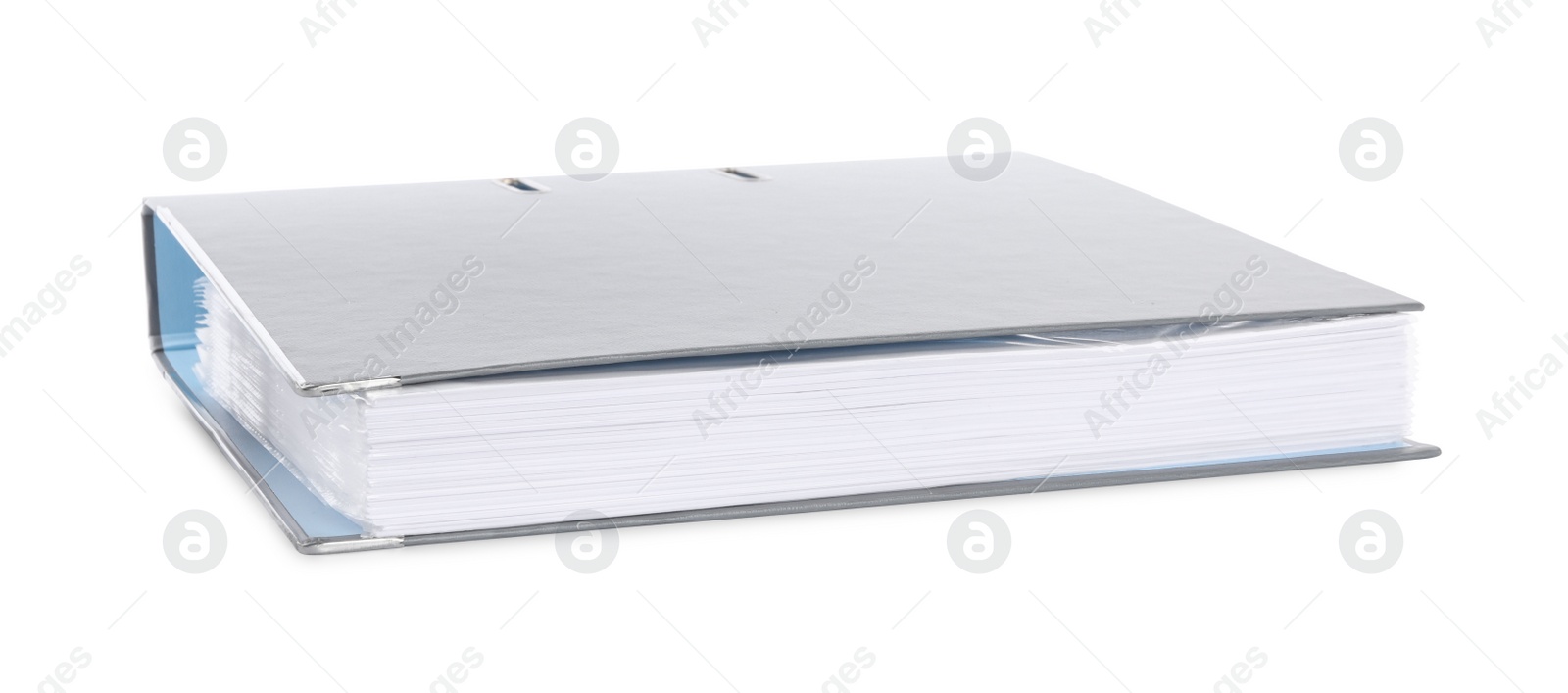 Photo of One grey office folder isolated on white