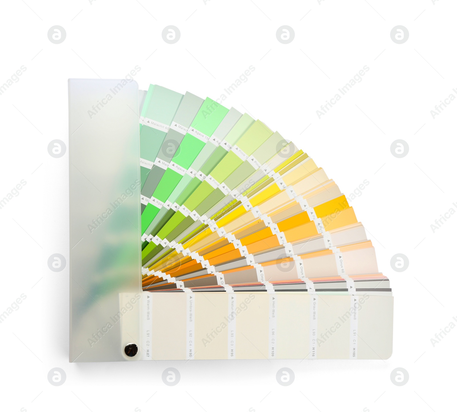 Photo of Color palette samples on white background