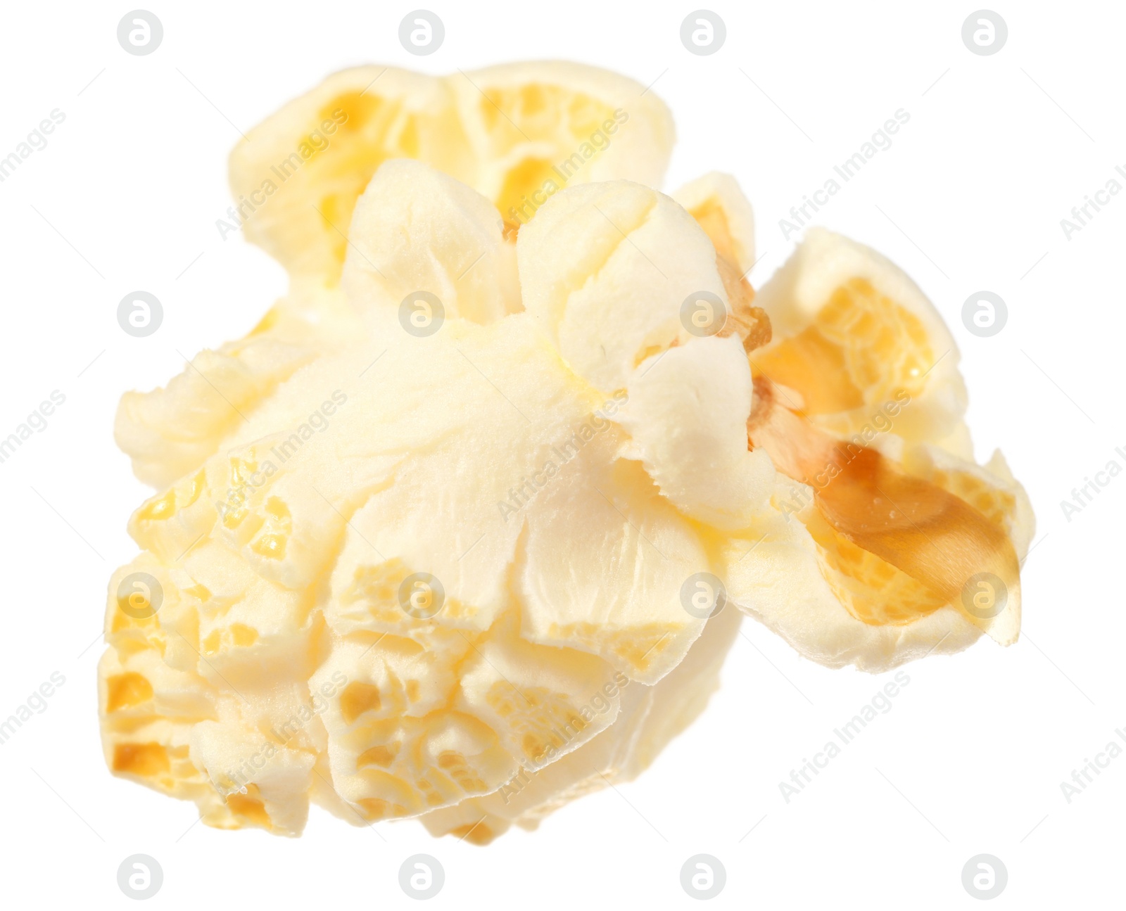 Photo of Kernel of tasty fresh popcorn isolated on white