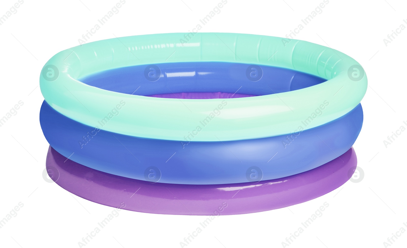 Image of Colorful inflatable rubber pool on white background